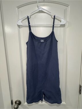 Pac 1980 Navy Ribbed Romper - Adjustable Straps